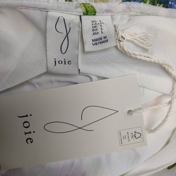 NWT Joie white floral layered V-Neck long sleeve blouse top ladies Large - Picture 7 of 8